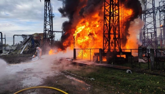 Damaged energy infrastructure after strike.